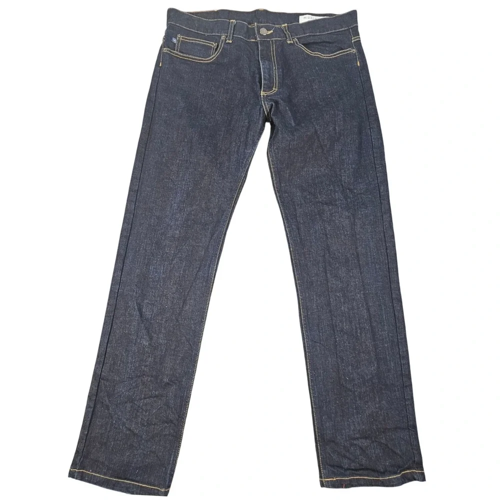 Mizzen+Main Mens Dark Wash Straight Leg Jeans Size 34 Made‎ in America